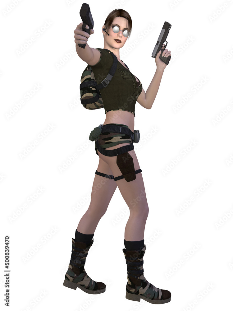 3d illustration of an sexy action figure 3d illustration of an sexy action figure