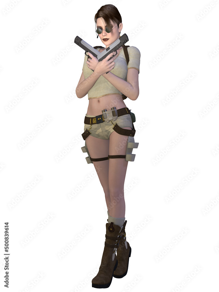 3d illustration of an sexy action figure 3d illustration of an sexy action figure