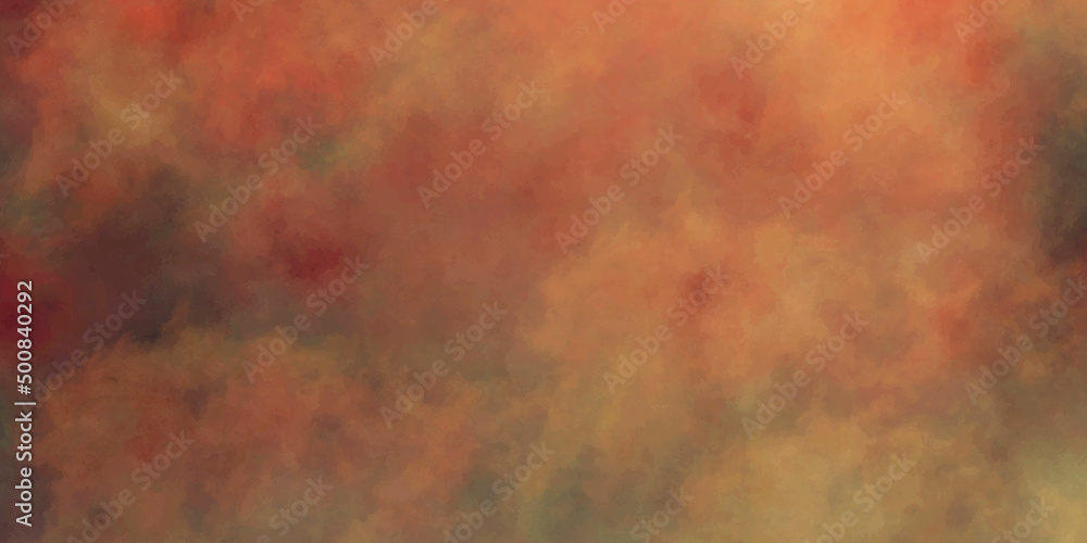 Background with watercolor sky and cloud Multicolor light red, pink and yellow shades watercolor background. Aquarelle paint paper textured stain canvas element for text design, greeting card.