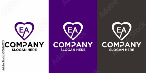 Initial letter E A logo vector design template photo