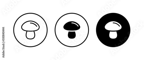 Champignon mushroom icon button, vector, sign, symbol, logo, illustration, editable stroke, flat design style isolated on white