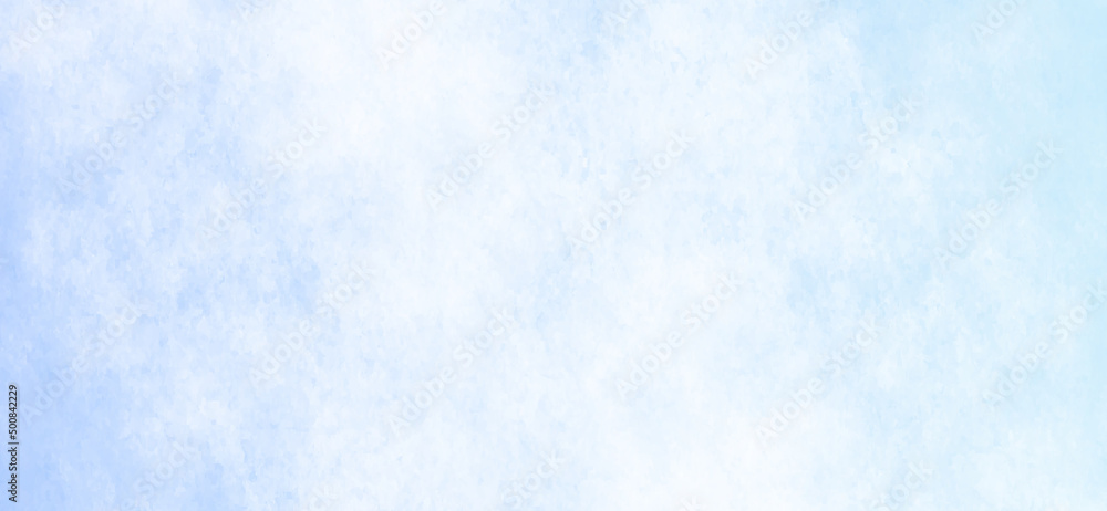 Shinny blue sky with white clouds, Creative and painted cloudy sky blue watercolor background, Beautiful grunge blue background with space and for making graphics design.