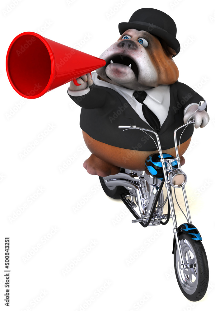 Naklejka premium Fun bulldog - 3D Illustration