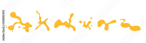 Set of abstract blots. Hand drawn liquid shapes. Vector dynamical forms collection. Design elements.