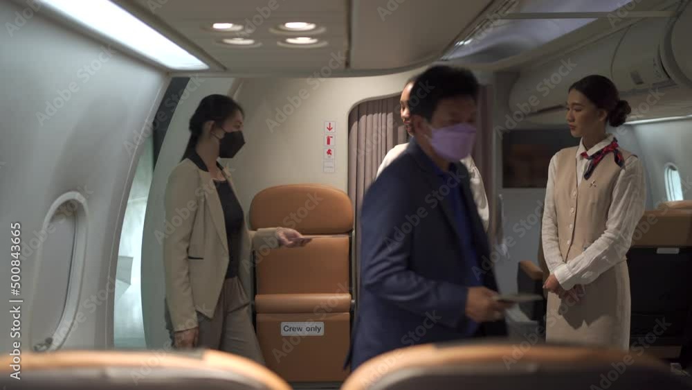 Passengers getting in the cabin. Passengers getting in the cabin.