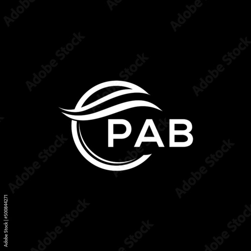 PAB letter logo design on black background. PAB creative initials letter logo concept. PAB letter design. 
 photo