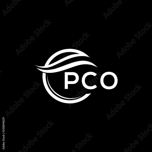 PCO letter logo design on black background. PCO  creative initials letter logo concept. PCO letter design.
