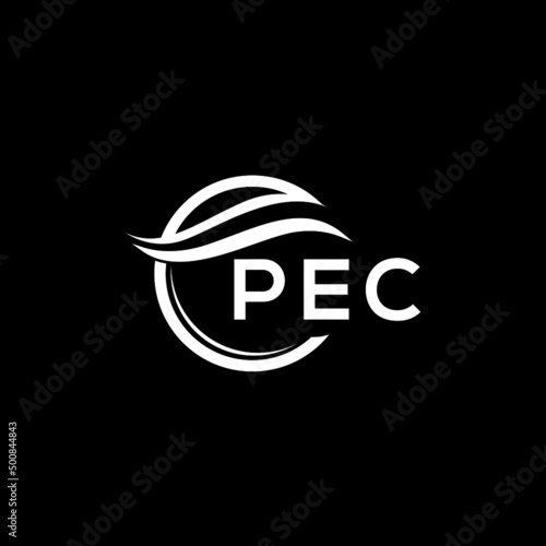 PEC letter logo design on black background. PEC  creative initials letter logo concept. PEC letter design.
