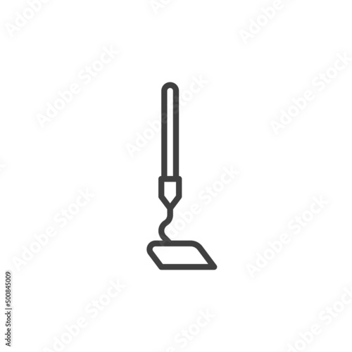 Garden hoe line icon
