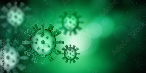 3d render Corona virus microscopic view
 photo