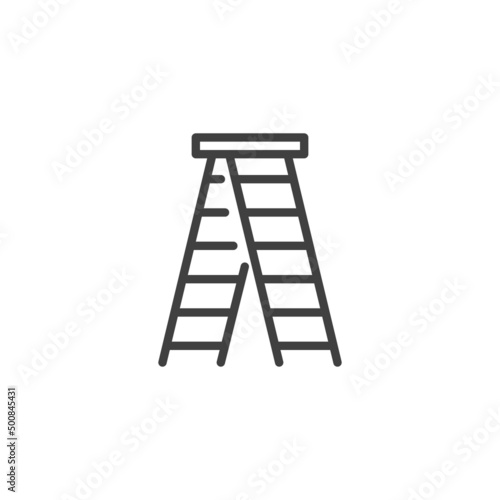 Step ladder line icon