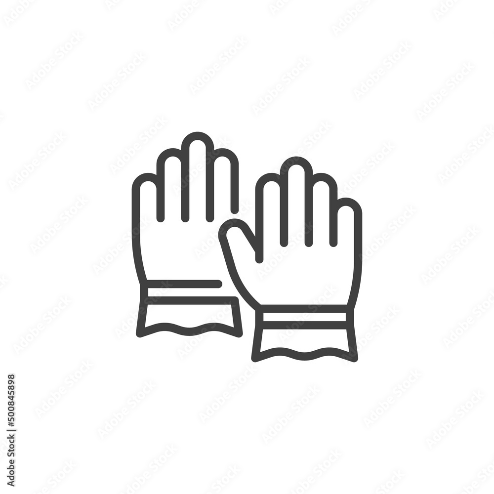 Gardening gloves line icon Gardening gloves line icon