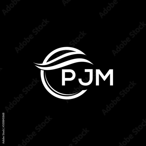 PJM letter logo design on black background. PJM  creative initials letter logo concept. PJM letter design.  © Faisal