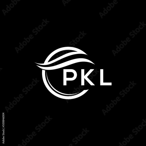 PKL letter logo design on black background. PKL  creative initials letter logo concept. PKL letter design. 