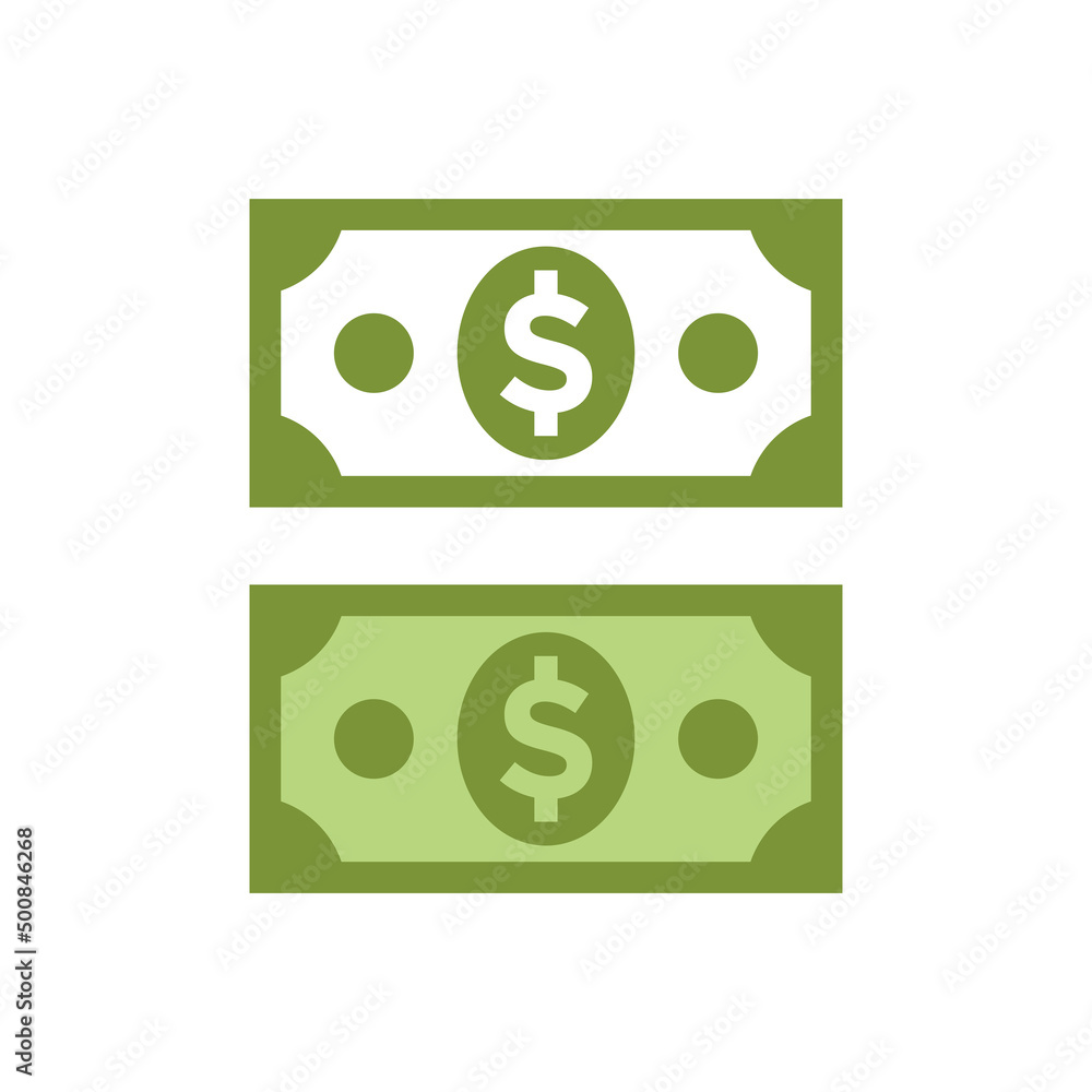 Dollar USA icon. Symbol of money and value. US currency banknote. Dollar USA icon. Symbol of money and value. US currency banknote.