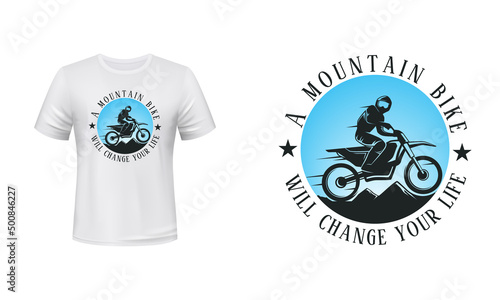 Bike T-Shirt With Premium Vector And Template Bike Realistic T-Shirt Design Bike Champion T-Shirt Design With Premium Quality