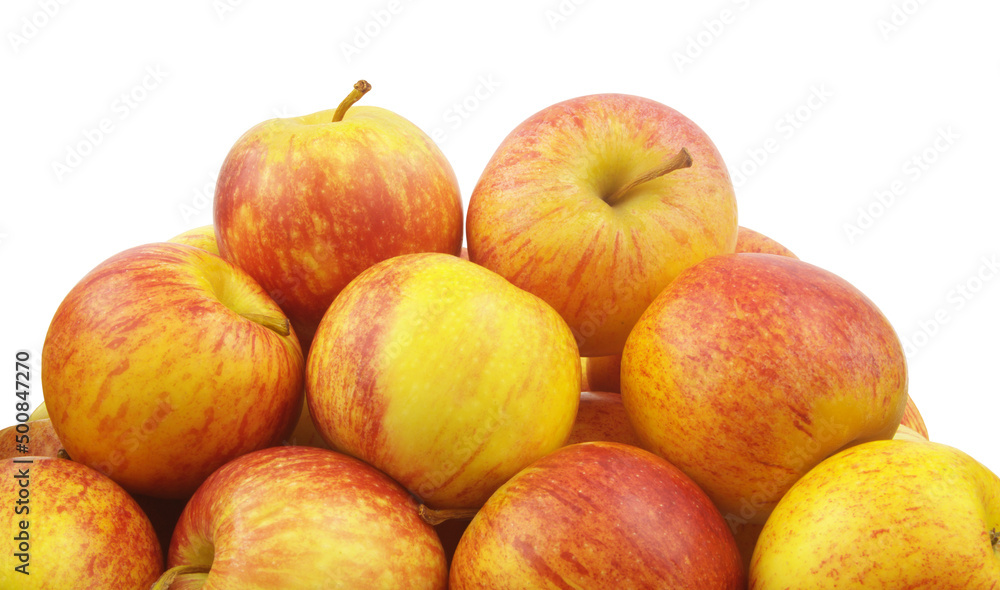 Heap of ripe apples isolated on white background Heap of ripe apples isolated on white background