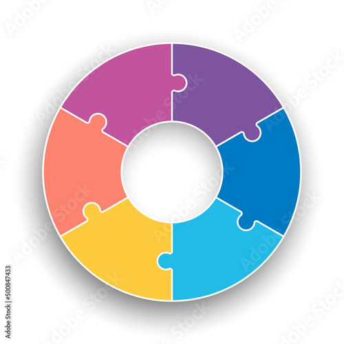 Six step modern infographic diagram