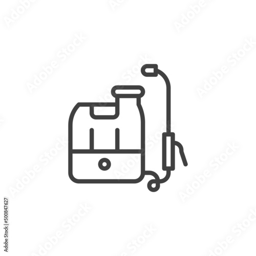 Backpack sprayer line icon