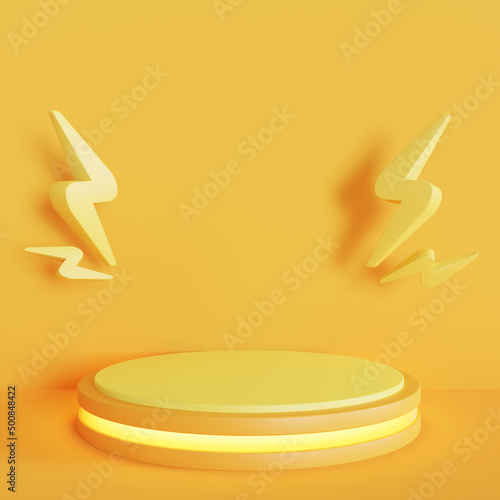 3d flash sale podium product stand stage promotion with yellow background