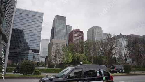 Tokyo Japan, Neighborhoods of Marunouchi on Cloudy Day photo