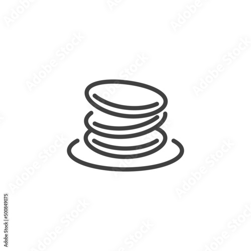 Stack of pancakes line icon