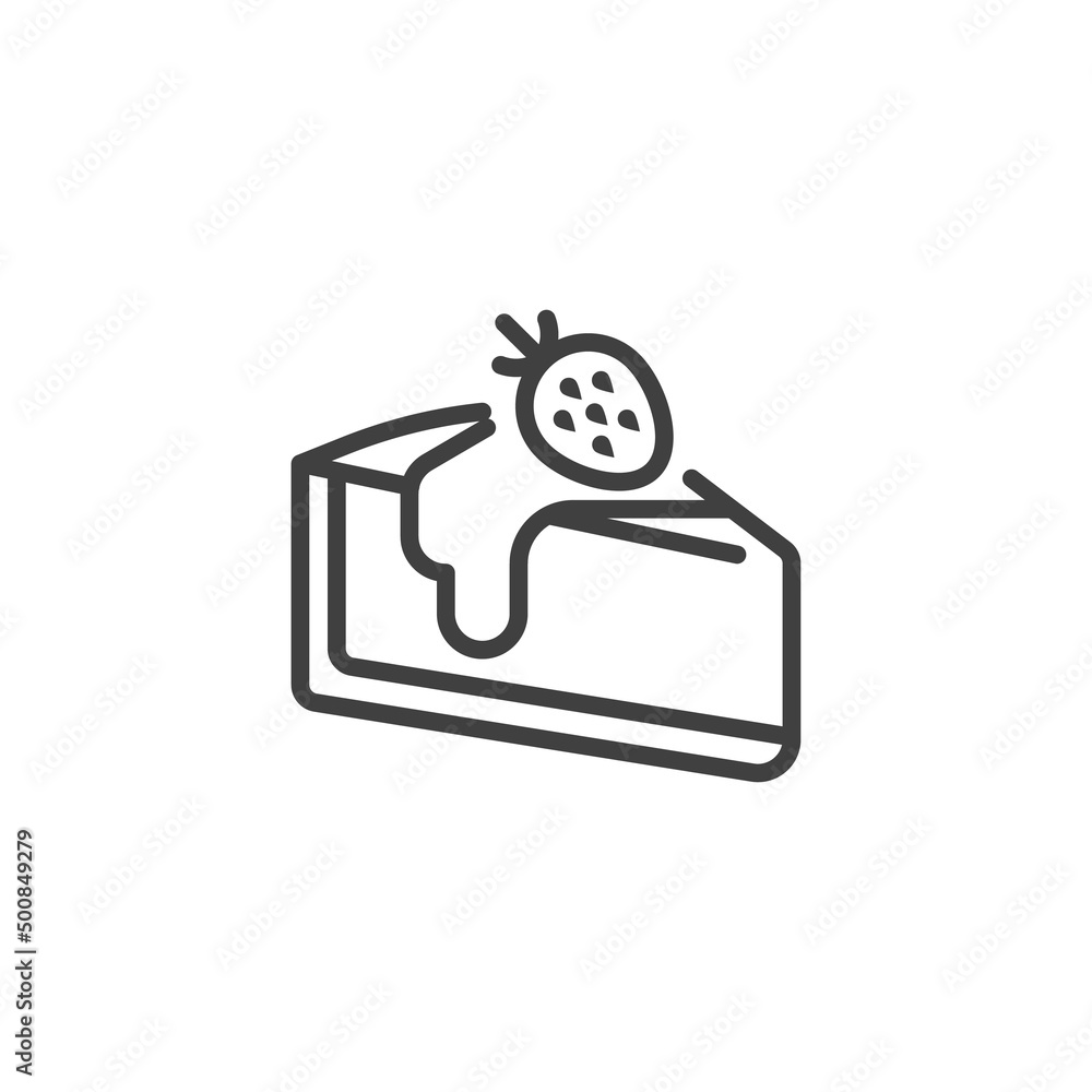 Cheesecake with strawberry line icon Cheesecake with strawberry line icon