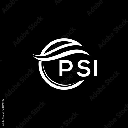 PSI letter logo design on black background. PSI  creative initials letter logo concept. PSI letter design.
