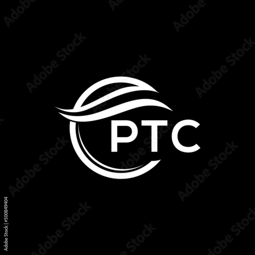 PTC letter logo design on black background. PTC  creative initials letter logo concept. PTC letter design.
