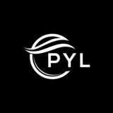 PYL letter logo design on black background. PYL  creative initials letter logo concept. PYL letter design.
