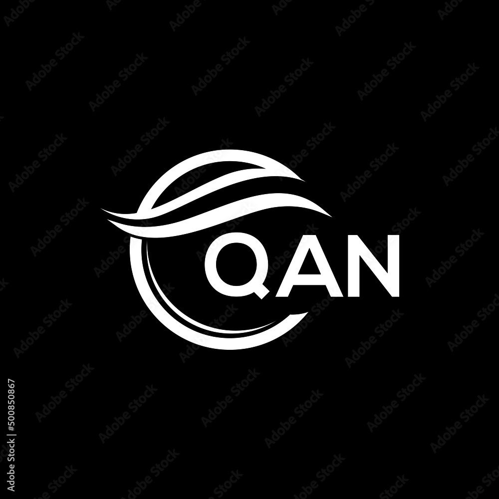 Obraz premium QAN letter logo design on black background. QAN creative initials letter logo concept. QAN letter design. 