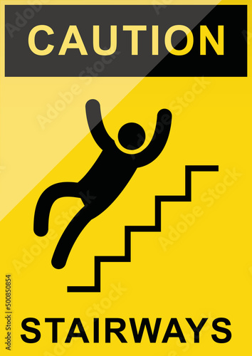 caution stairway staircase beware sign