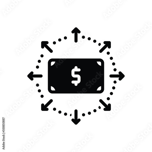 Black solid icon for spending