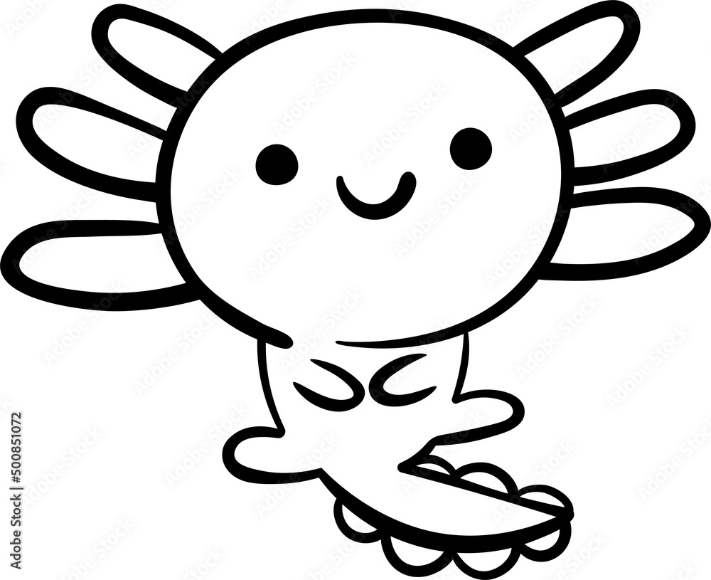 Axolotl icon. Hand drawn vector illustration. Axolotl icon. Hand drawn vector illustration.