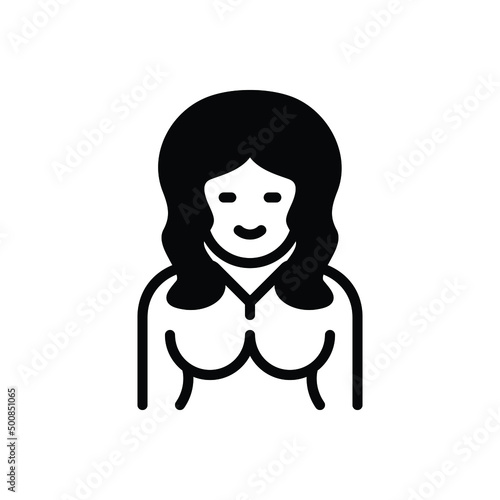 Black solid icon for redhead