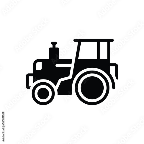 Black solid icon for tractor © WEBTECHOPS