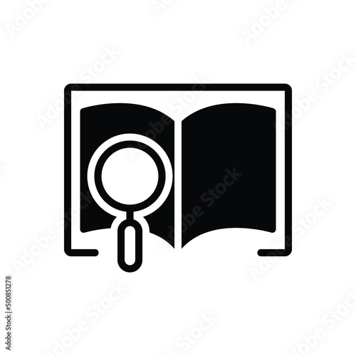 Black solid icon for definitions