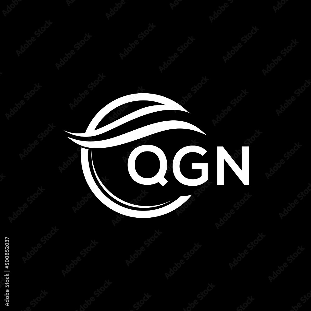 Obraz premium QGN letter logo design on black background. QGN creative initials letter logo concept. QGN letter design.