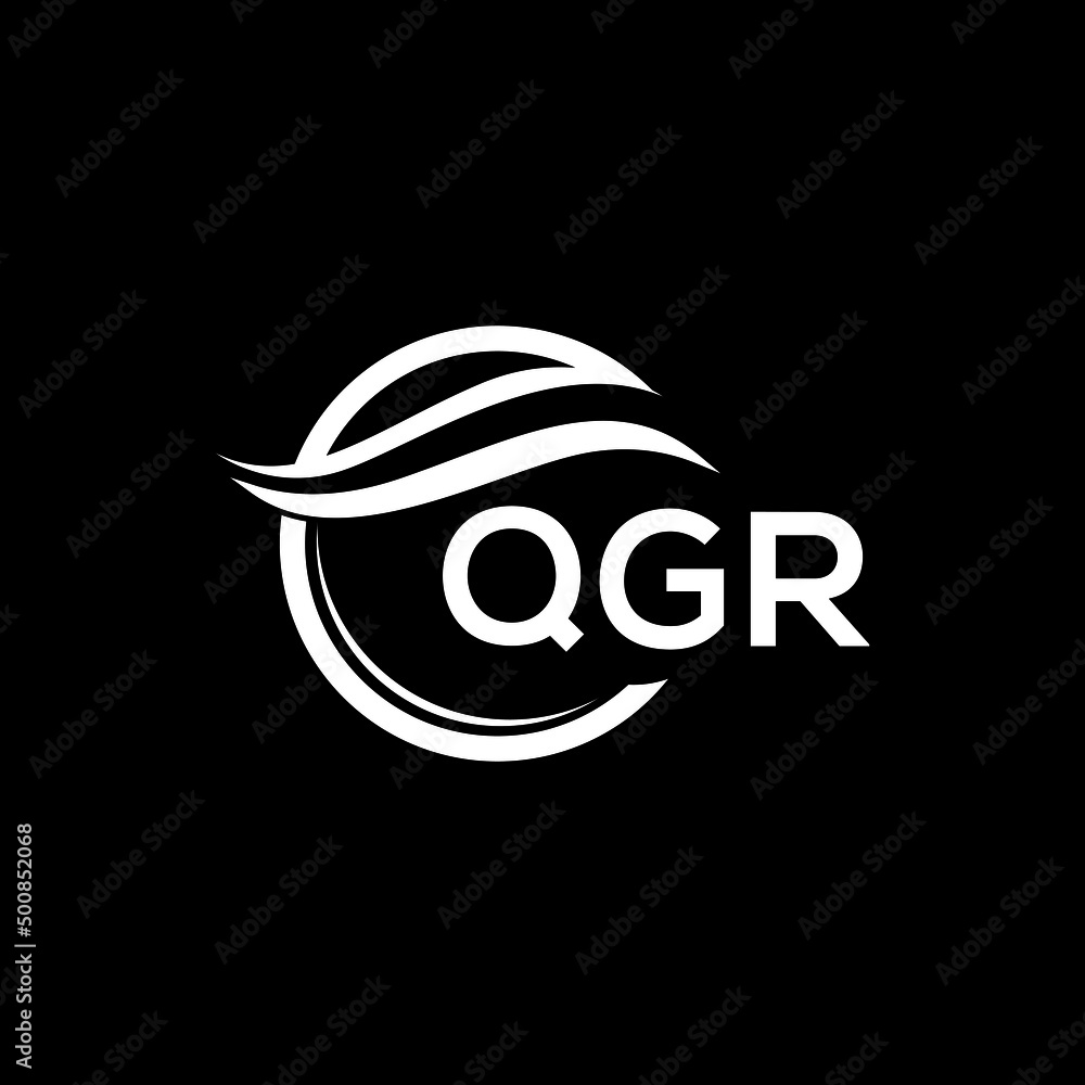 QGR letter logo design on black background. QGR  creative initials letter logo concept. QGR letter design.