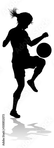 Female Soccer Football Player Woman Silhouette