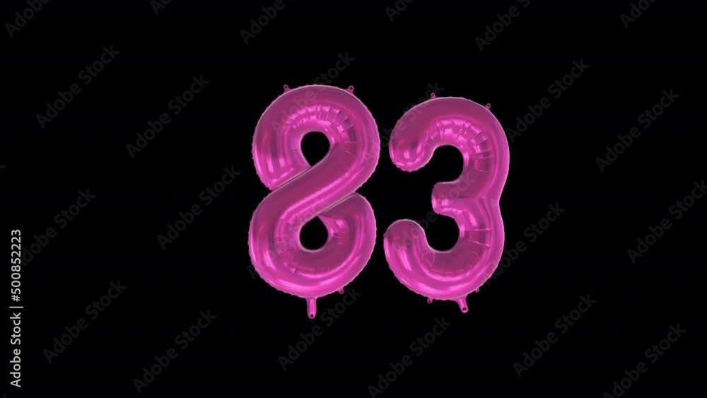 Anniversary Celebration Helium Balloon with Number 83. Loop Animation with Alpha Channel Prores 4444. Anniversary Celebration Helium Balloon with Number 83. Loop Animation with Alpha Channel Prores 4444.