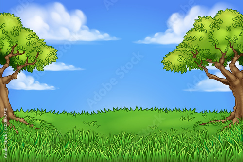 Grass Field Park Background...