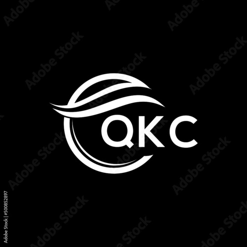 QKC letter logo design on black background. QKC  creative initials letter logo concept. QKC letter design. photo