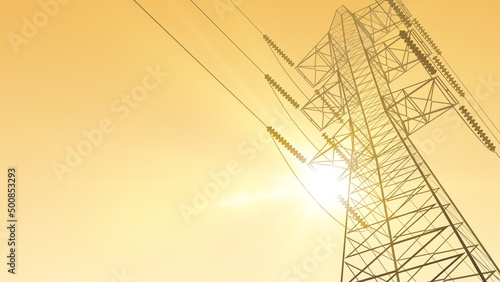 High Voltage Transmission Tower Background	