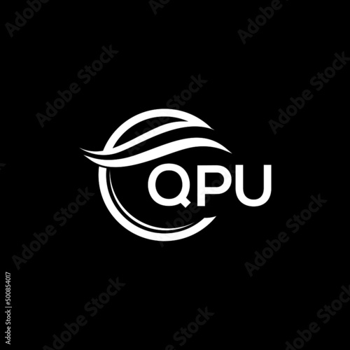 QPU letter logo design on black background. QPU  creative initials letter logo concept. QPU letter design.
 photo