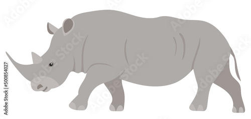 rhinoceros flat design, isolated on white background