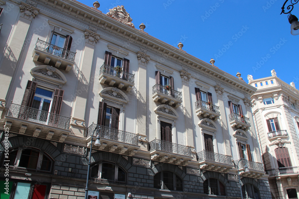 palace or flat building in palermo in sicily (italy) 