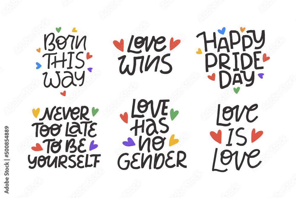 LGBT vector illustration set. Concept for pride community. Happy Pride day, Love ia Love hand drawn modern lettering quote. Festival slogan. Design for poster, flyer, card, banner, stiker. LGBT vector illustration set. Concept for pride community. Happy Pride day, Love ia Love hand drawn modern lettering quote. Festival slogan. Design for poster, flyer, card, banner, stiker.