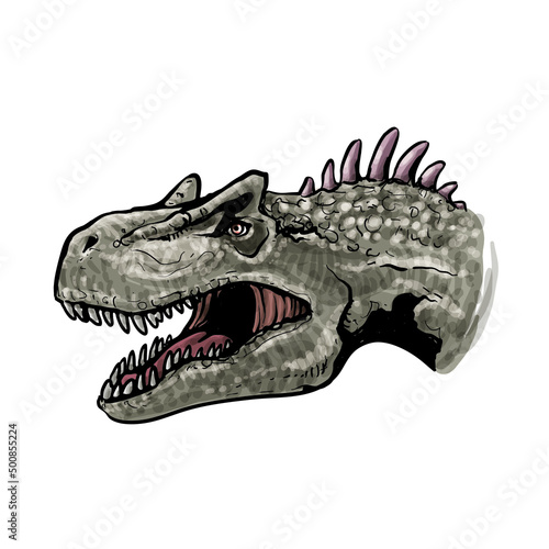 Allosaurus head vector illustration © Asonyr