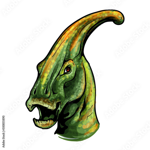 Parasaurolophus head vector illustration